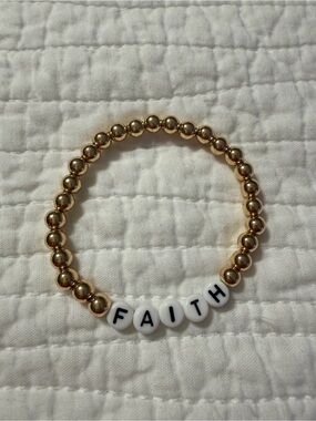 Sugarfix by Baublebar Goldtone Beaded Faith Letter Bracelet